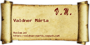 Valdner Márta névjegykártya